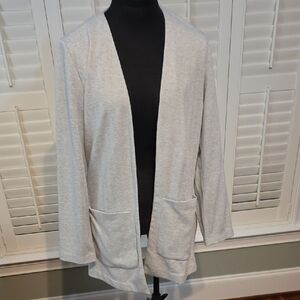Bagatelle Light Gray Open Front Cardigan